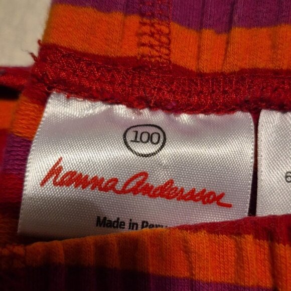 Hanna Andersson girls size 100 or 4 pull on striped pants lettuce leaf trim vguc - Picture 4 of 6